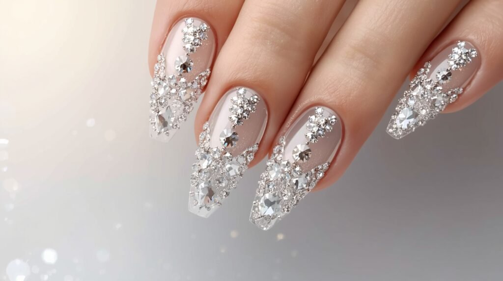 3D_Swarovski_silver_bridal_nails